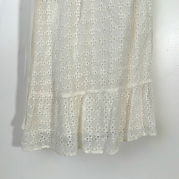 ALLSAINTS eyelet wrap white mini ruffle dress - Picture 8 of 14
